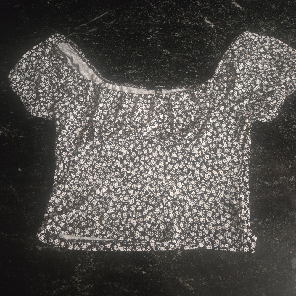 Ambiance Black and White Floral Blouse